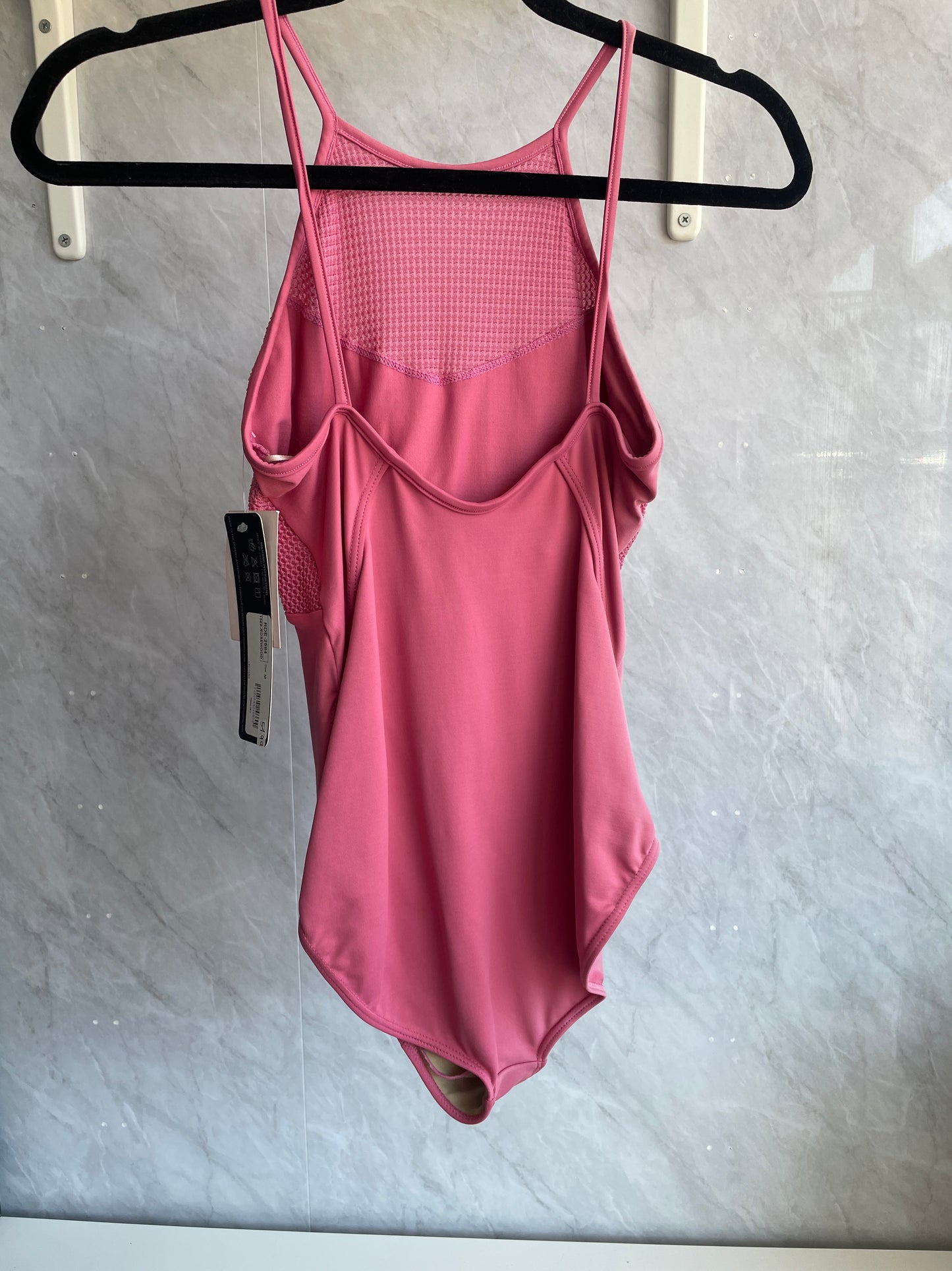 So Danca Thin Strap Leotard, Low Back Waffle Fabric