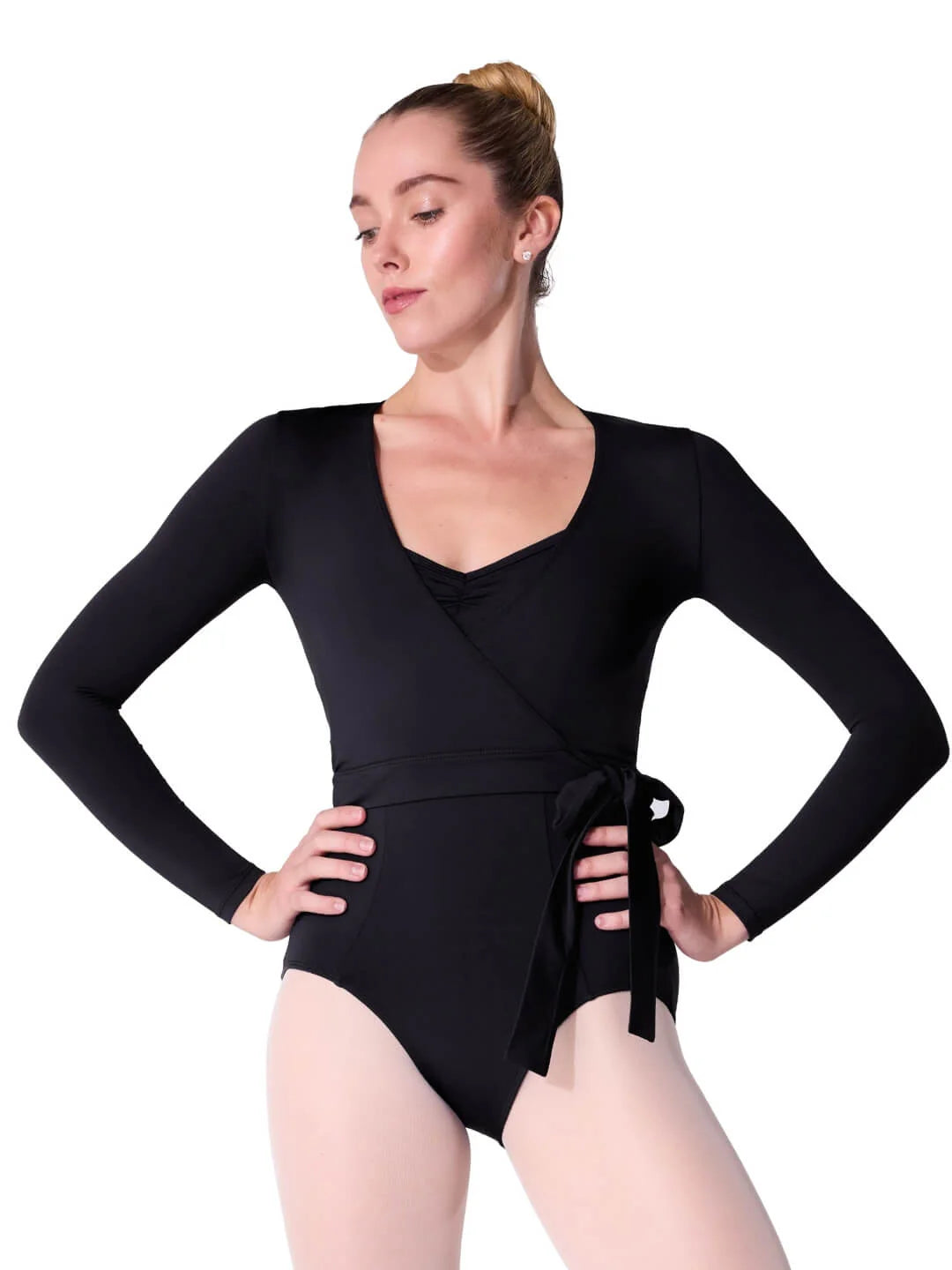 Capezio Ladies Essentials Wrap Top - Black