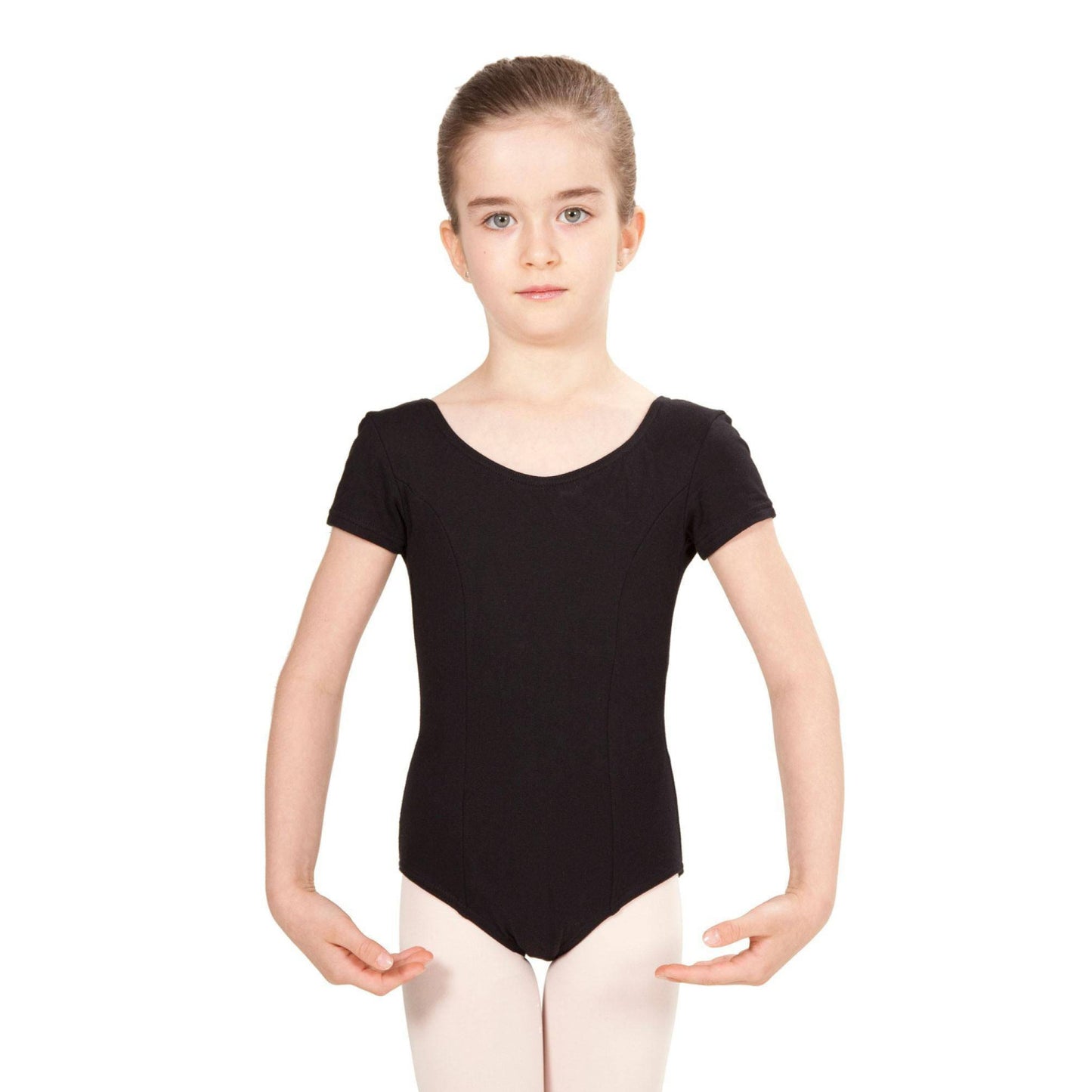 Capezio Princess Seam Short Sleeve Leotard - Black CC420C