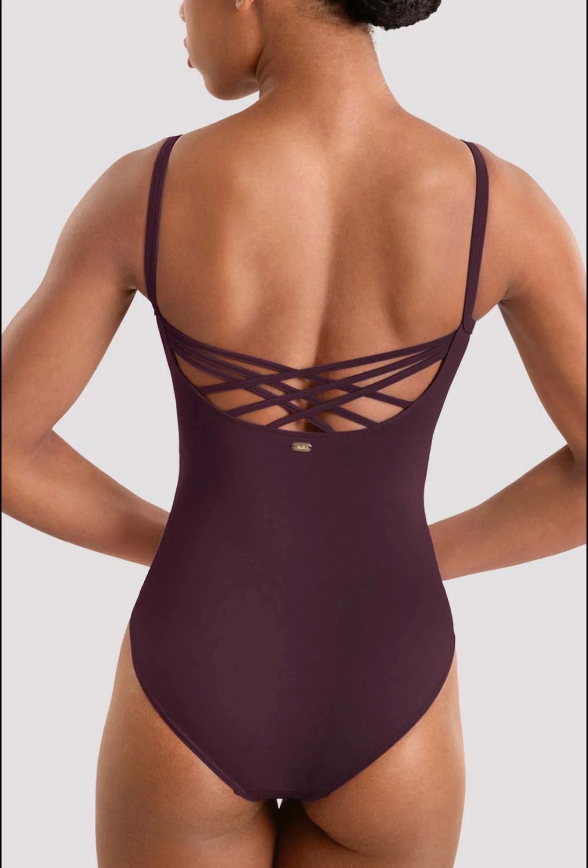 Mirella Ladies floral cami strappy back Leotard - Merlot
