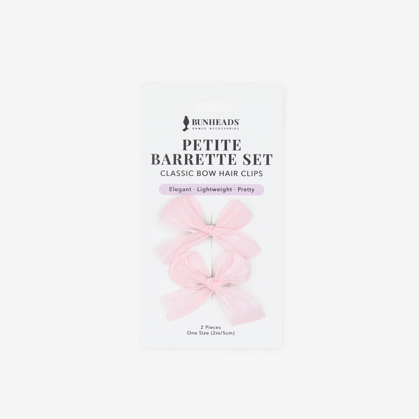 Bunheads Petite Barrette Set of Bow Hair Clips - Pink