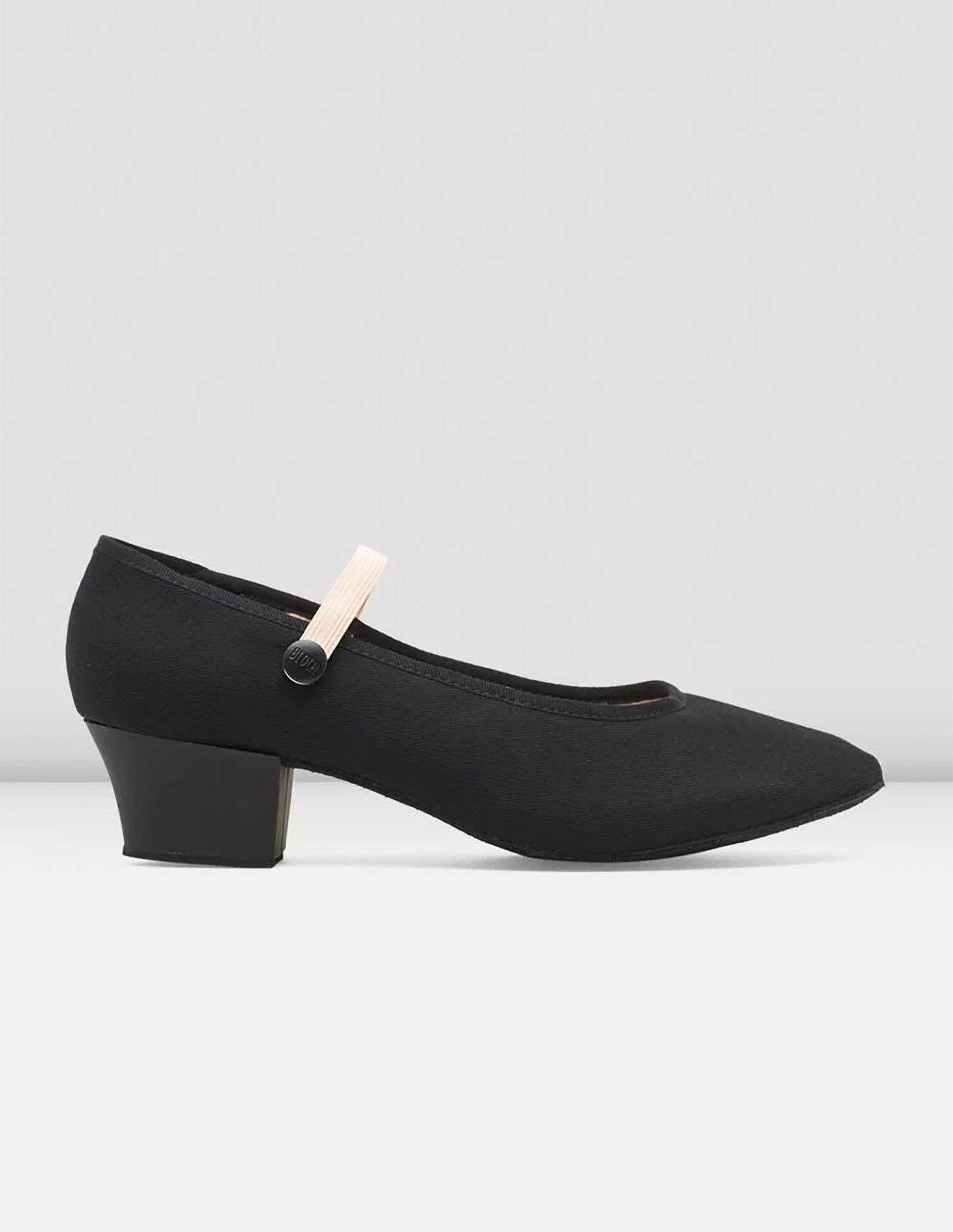 Bloch Adults Tempo Cuban Heel Canvas Character Shoes - Black