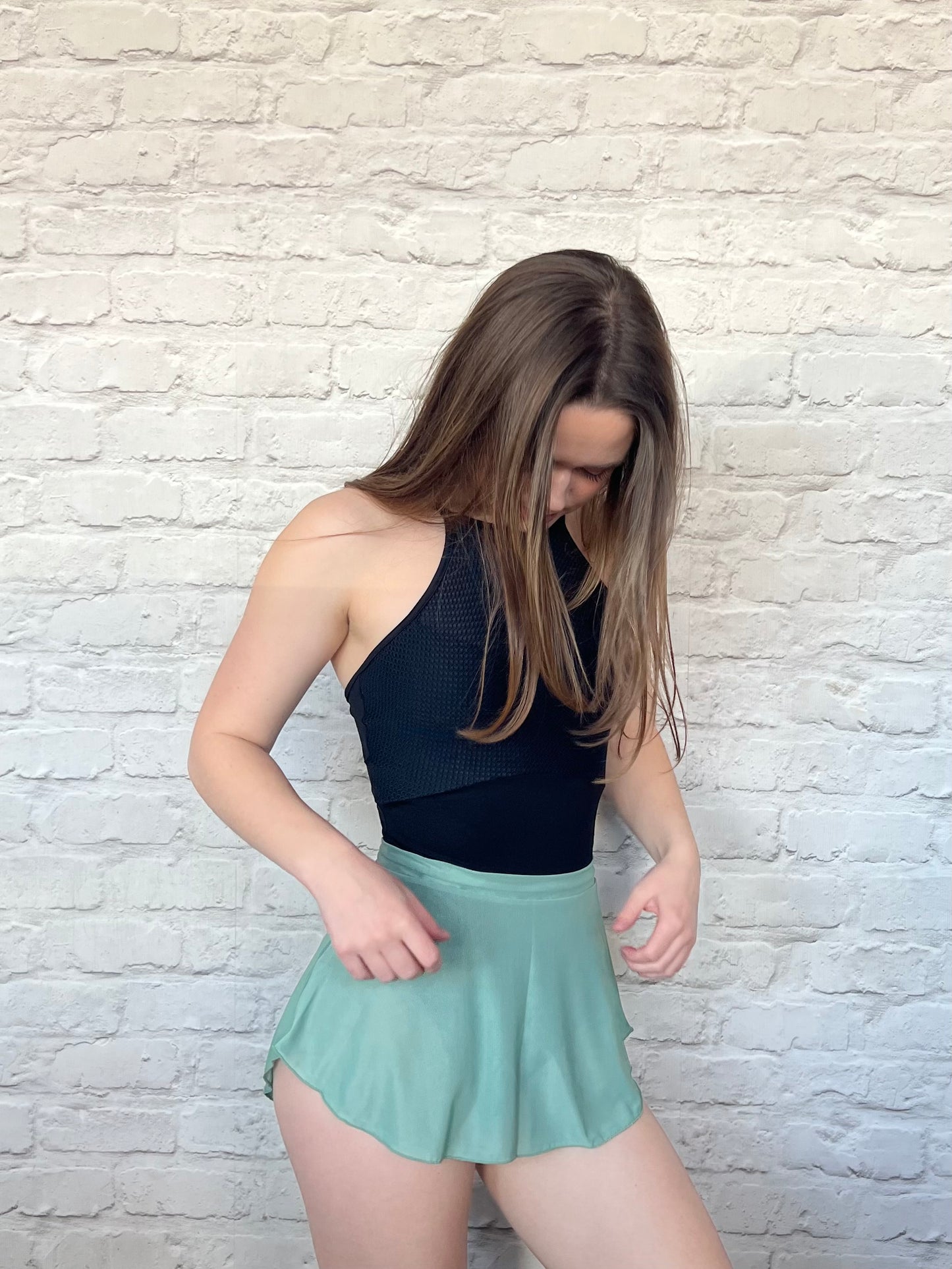 So Danca Mesh Pull-On Skirt - Shamrock Green