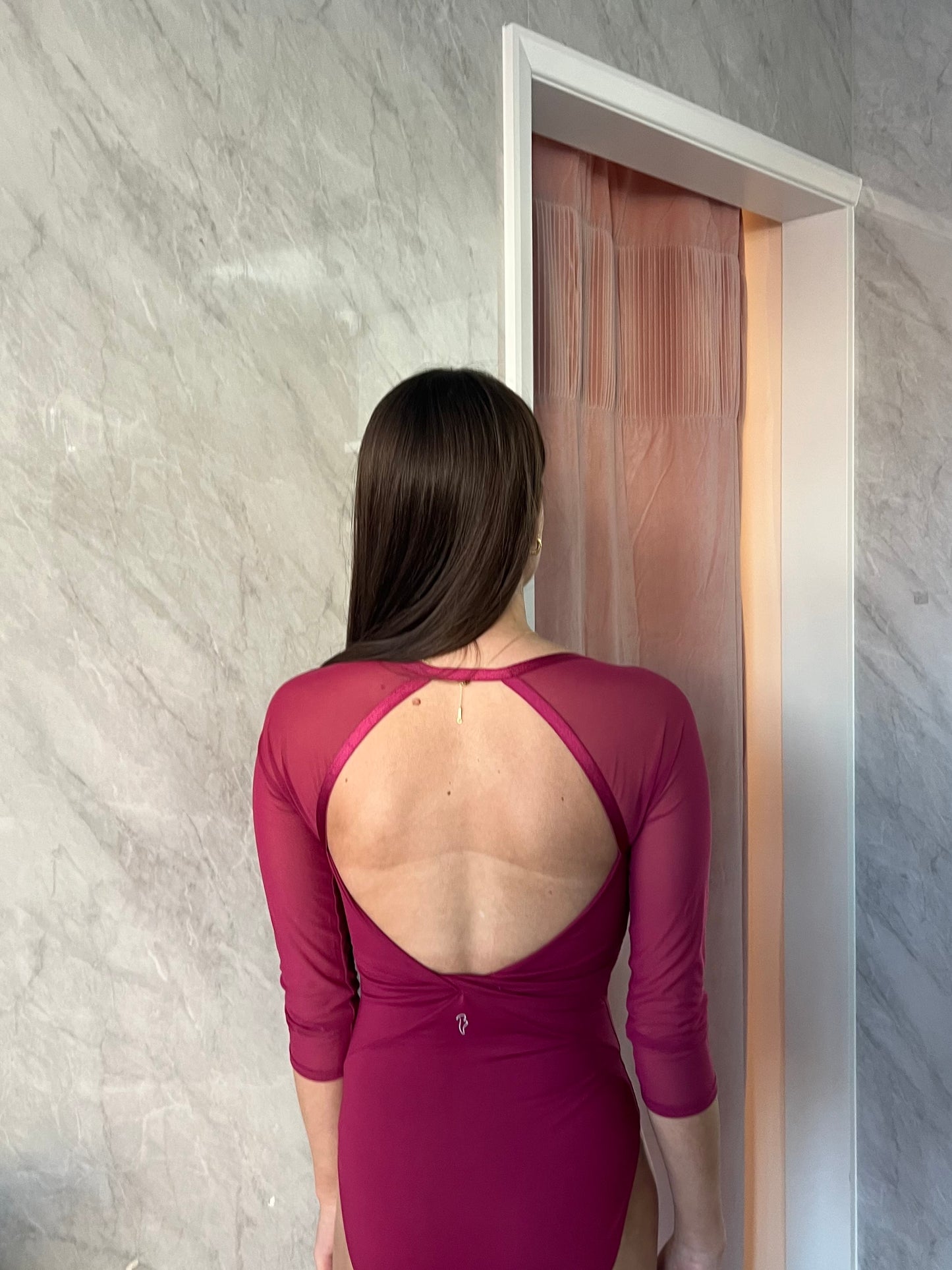 Bloch Arabesque 3/4 Sleeve Leotard - Plum Berry