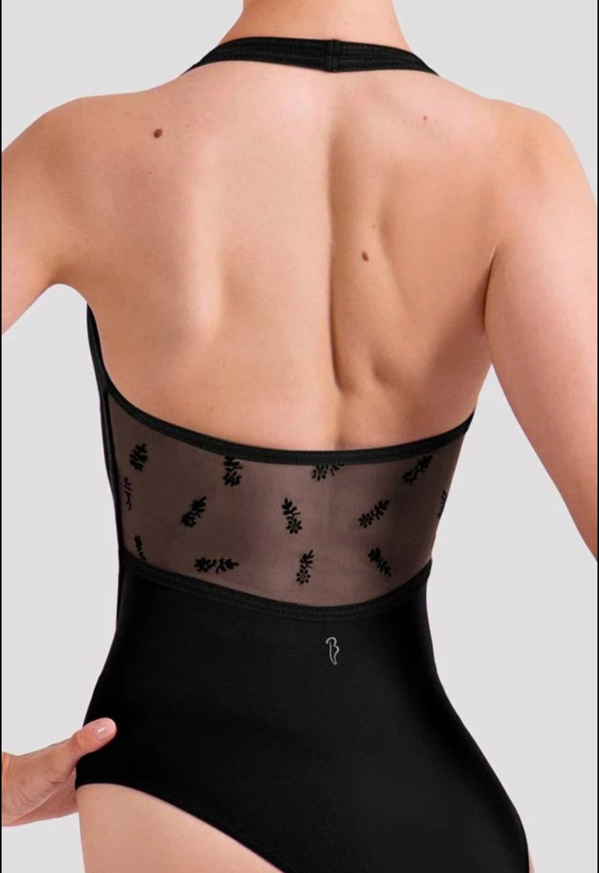 Bloch Ladies Charlotte Floral Halterneck Leotard- Black