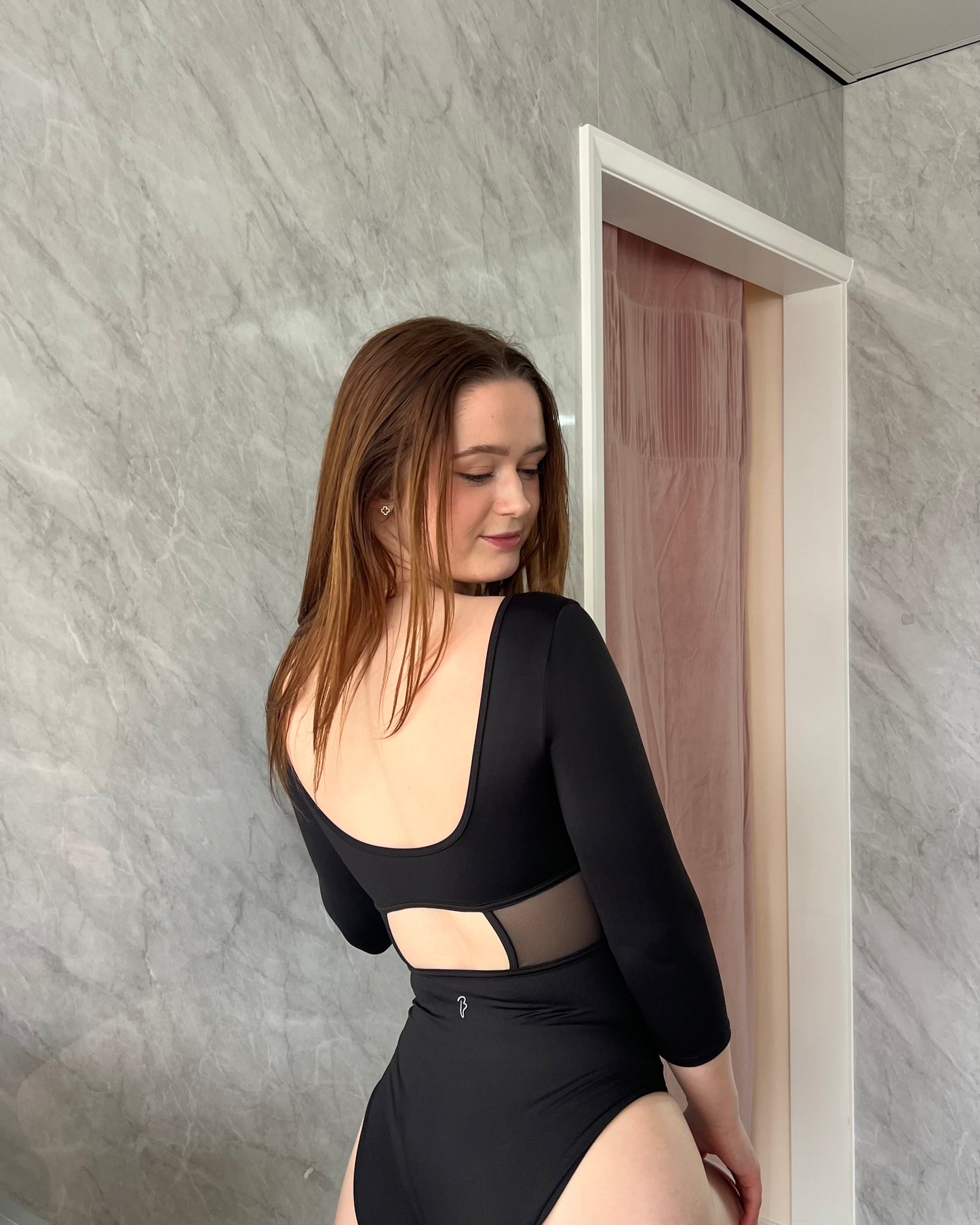 Bloch “Zoey” 3/4 Sleeve Leotard - Black