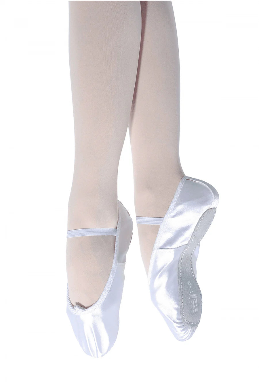 RV Childrens Satin Full Sole Ballet Shoe - White