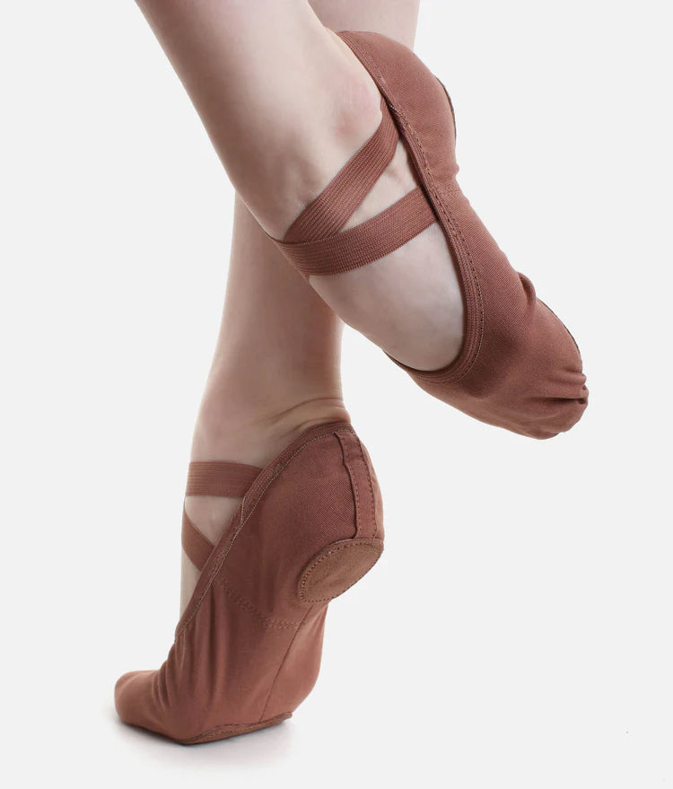 So Danca Canvas Split Sole Ballet Shoes - Mocha SD16