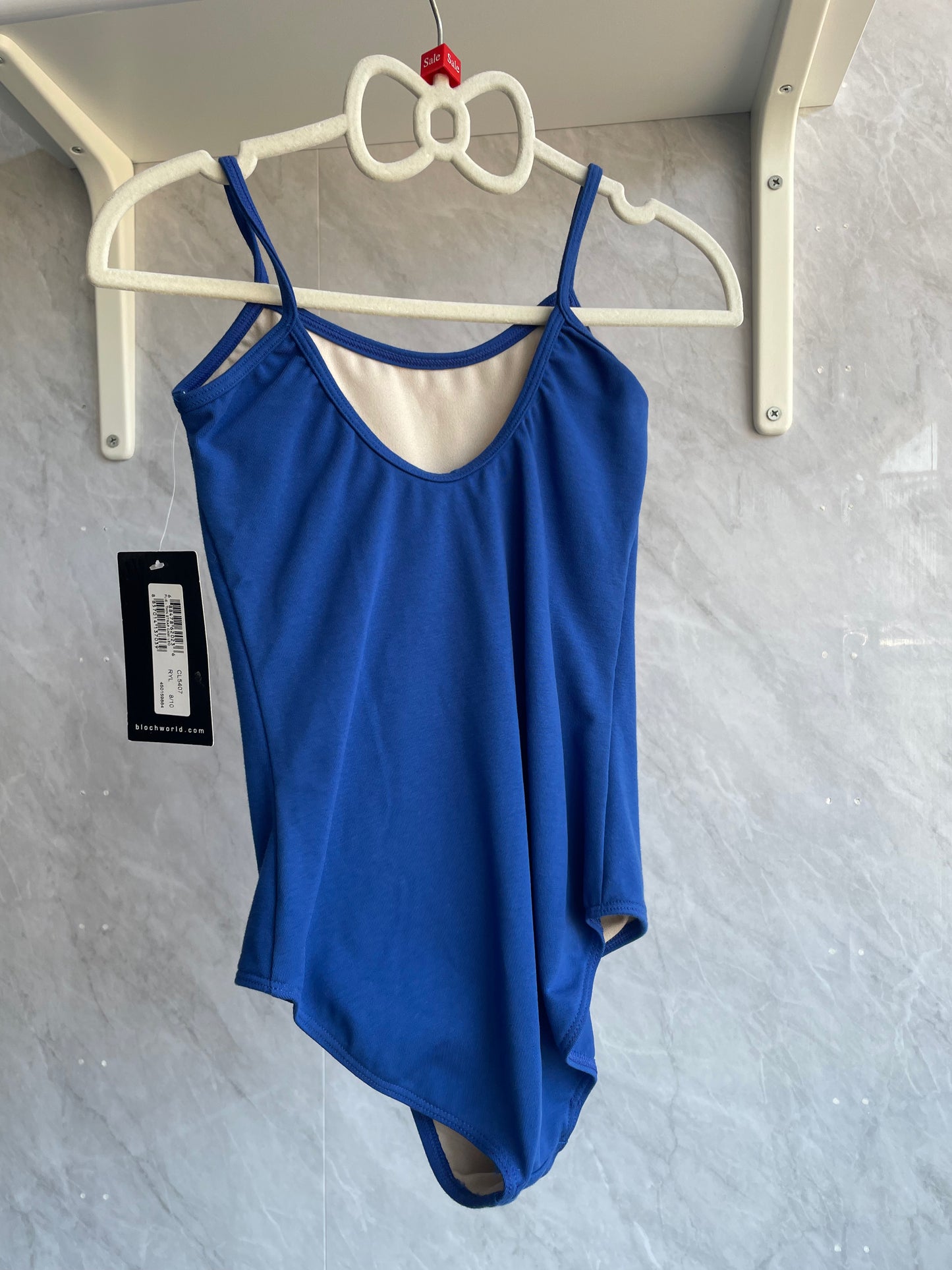 Thin strap cami leotard royal blue