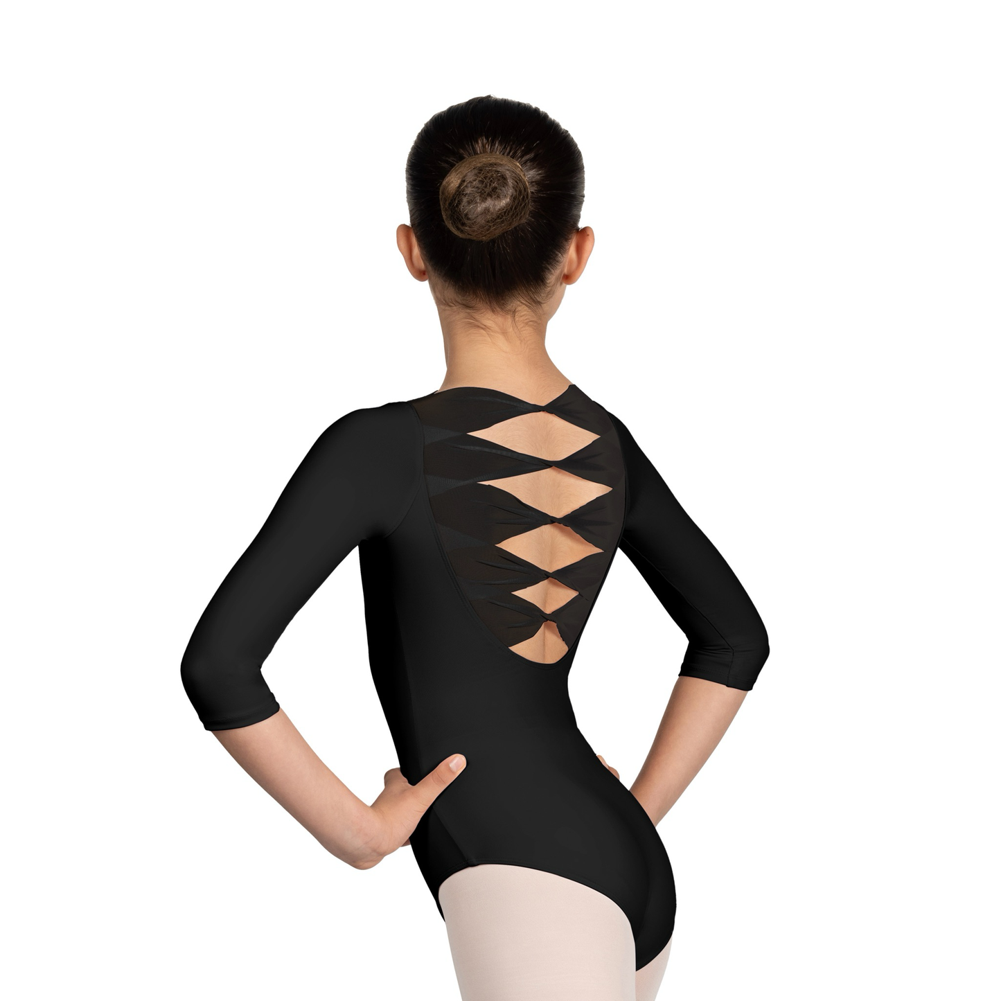 Mirella 3/4 Sleeve Leotard - Black