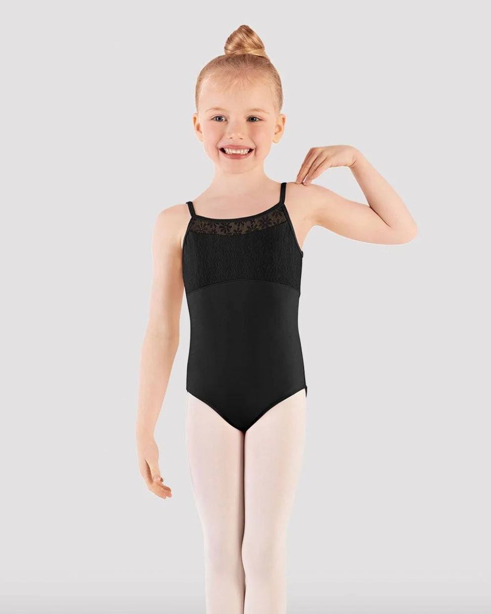 Mirella Camisole Flower Leotard - Black