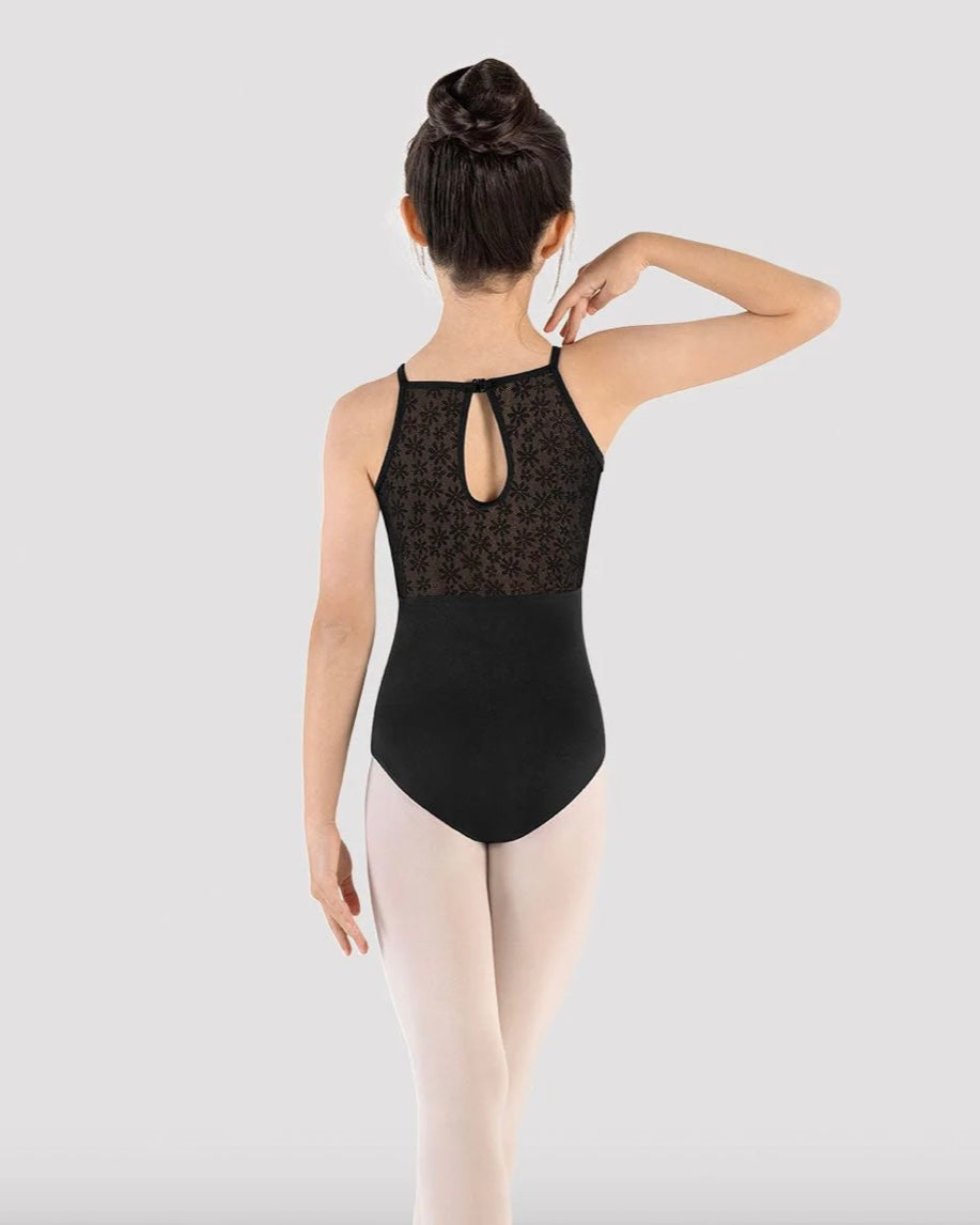 Mirella Halterneck Flower Leotard - Black