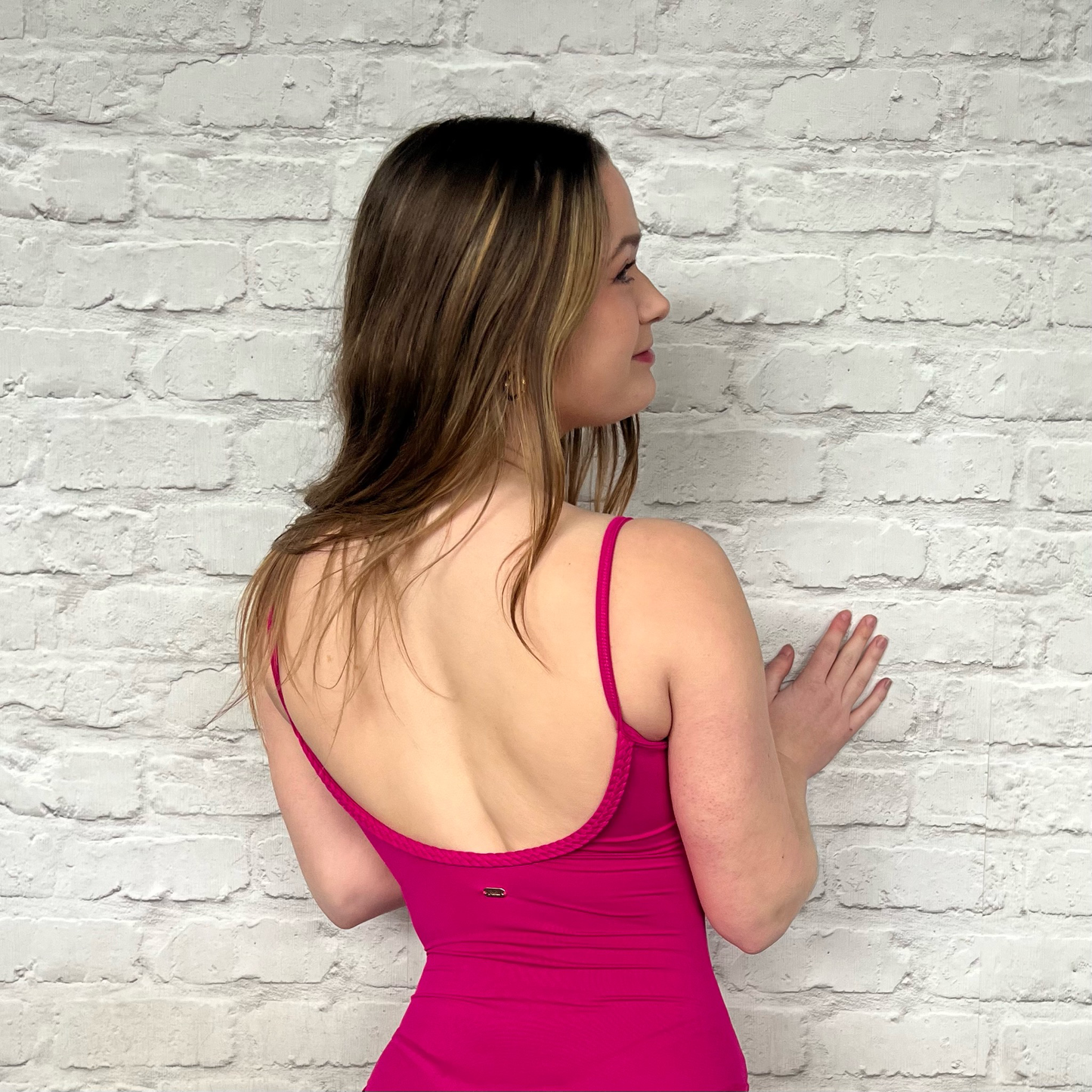 Mirella Ladies Miami Corset Detail Leotard - Electric Pink
