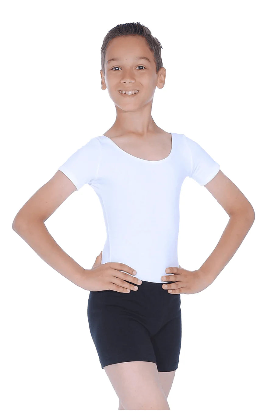 RV Mens “Adam” Short Sleeve Leotard - White