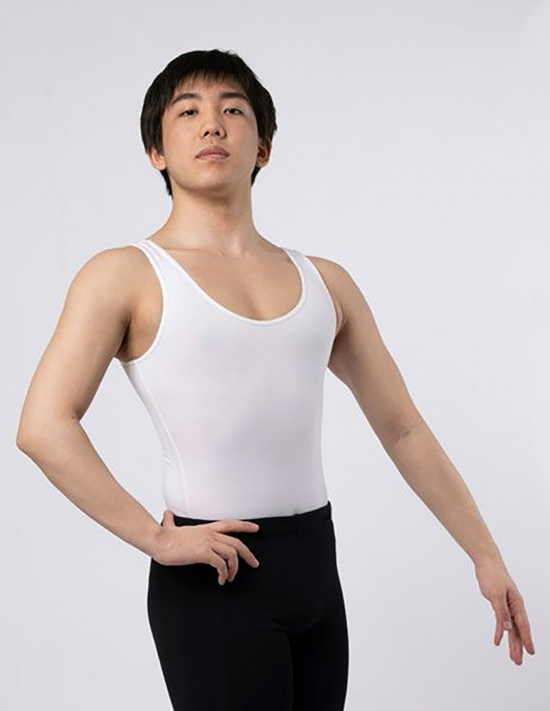 RV Mens “Oliver” Sleeveless Leotard - White