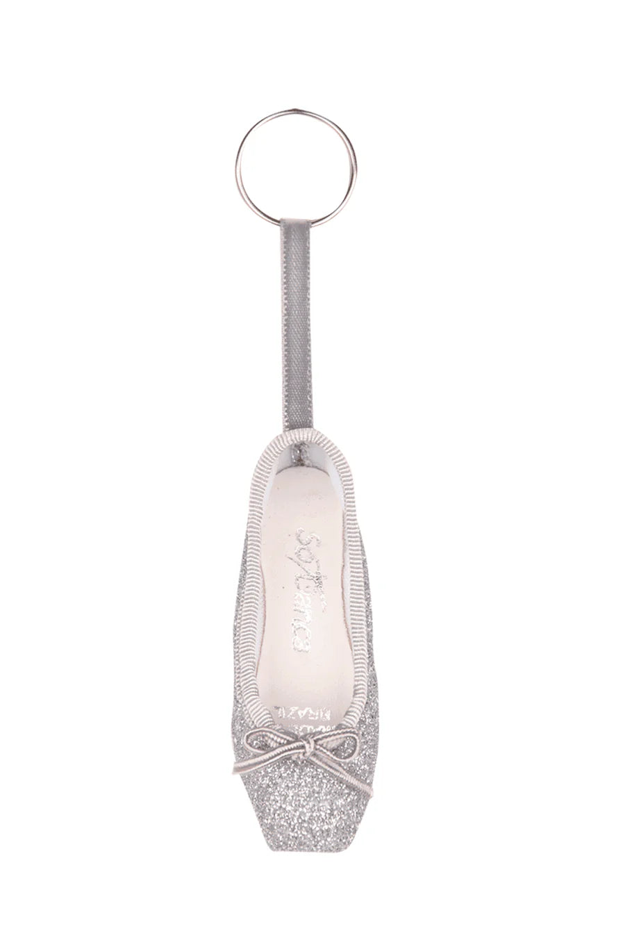 So Danca Glitter Pointe Shoe Keychain - Silver