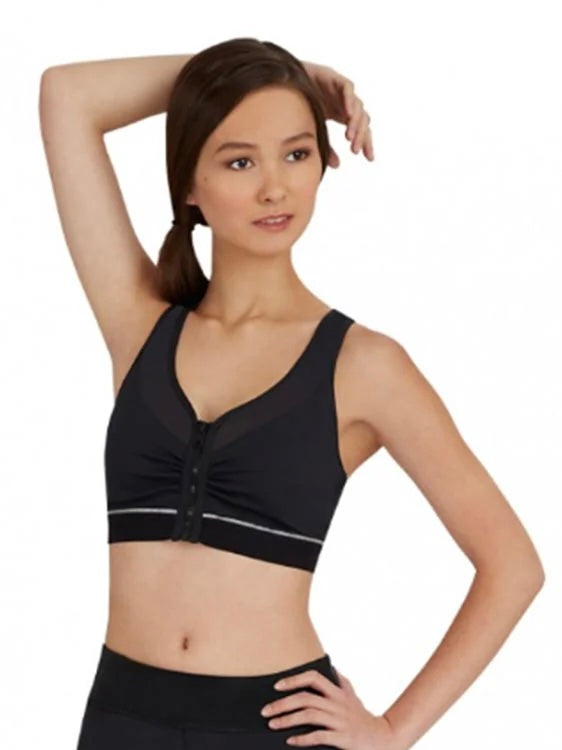 Capezio Zip Front Sports Bra Top 10259 - Black