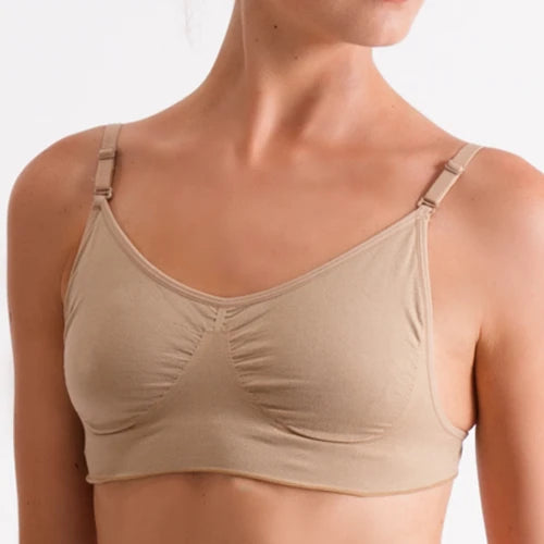 ‘Silky Dance’ Seamless Clear Back Bra - Nude