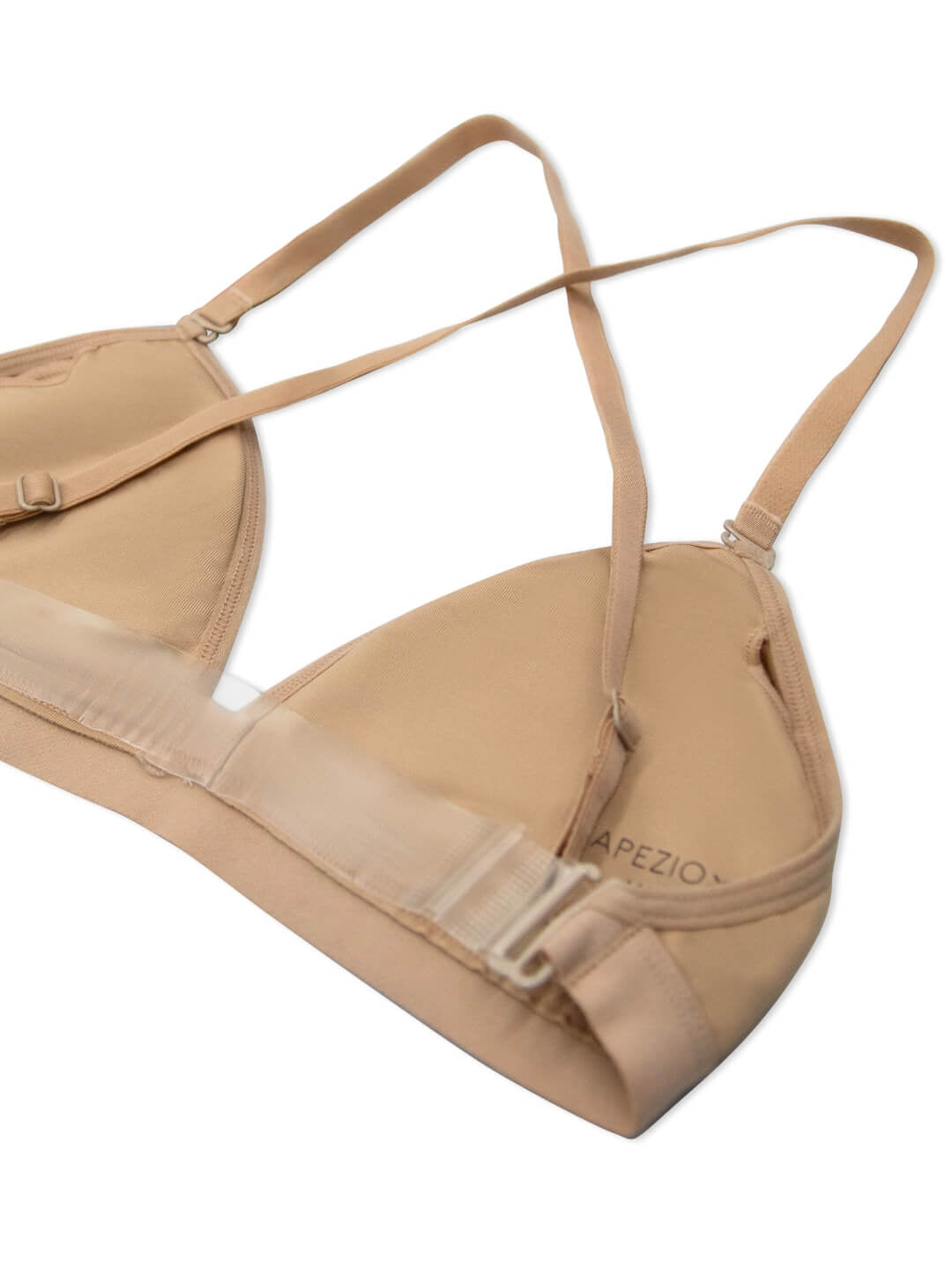 Capezio Ladies Deep Neck Clear Back Bra - Nude
