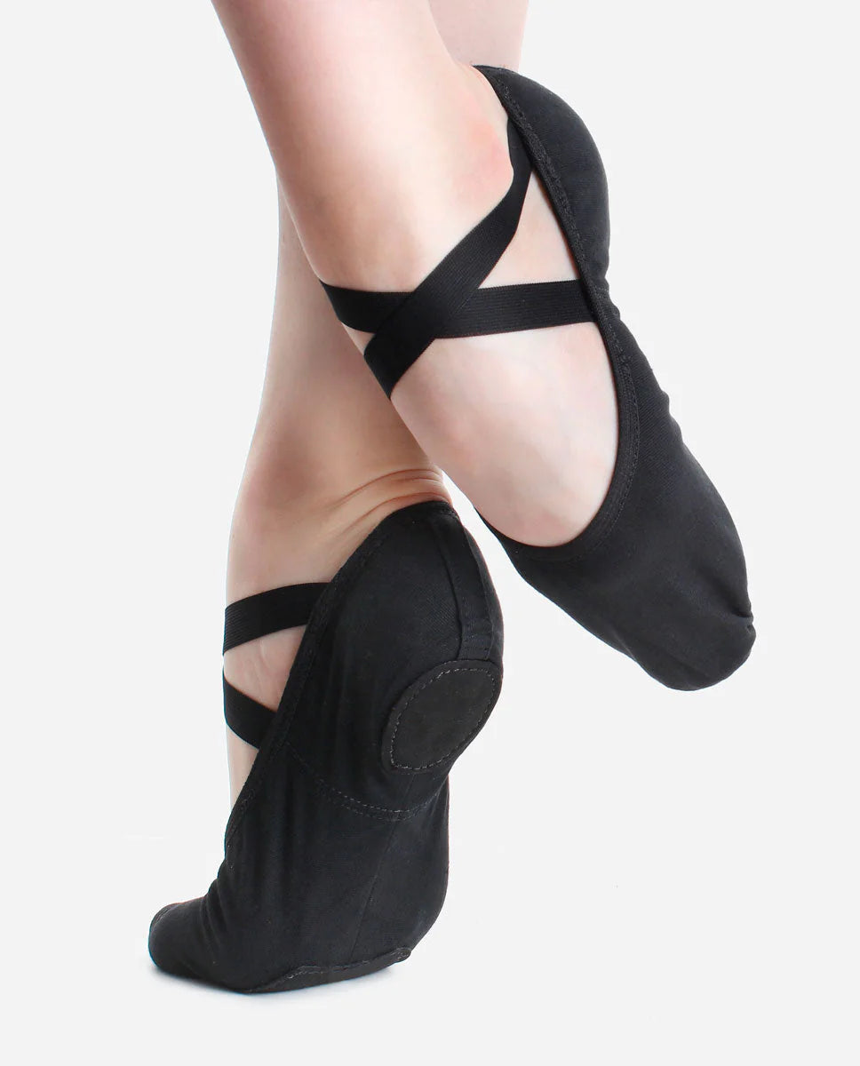 So Danca SD16VG Canvas Split Sole Vegan Ballet Shoes - Black