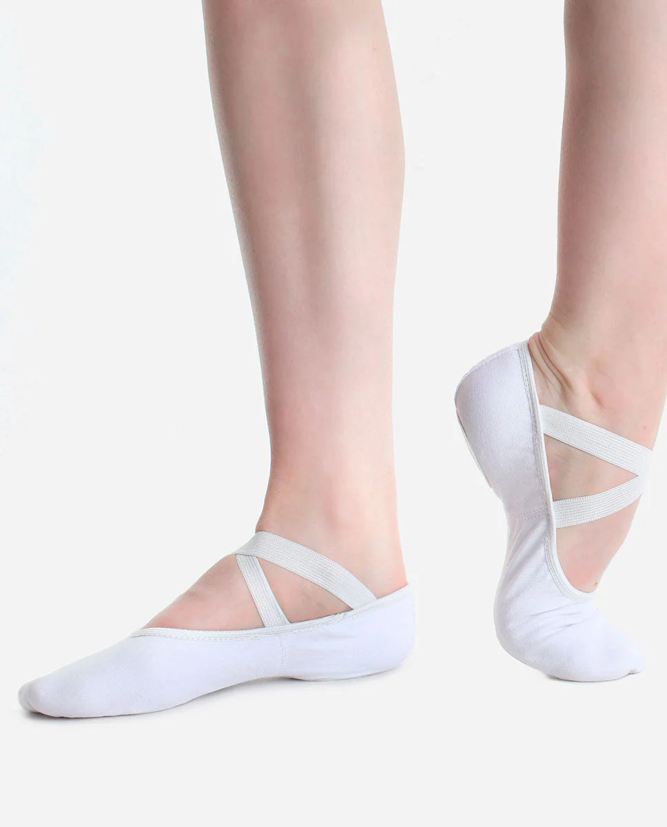 So Danca Canvas Split Sole Ballet Shoes - White SD16VG