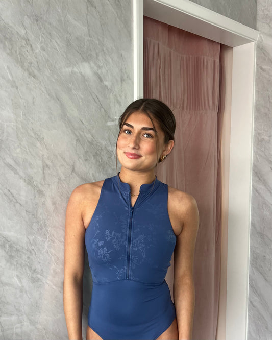 Bloch Casey Zip Front Leotard - Eclipse Blue