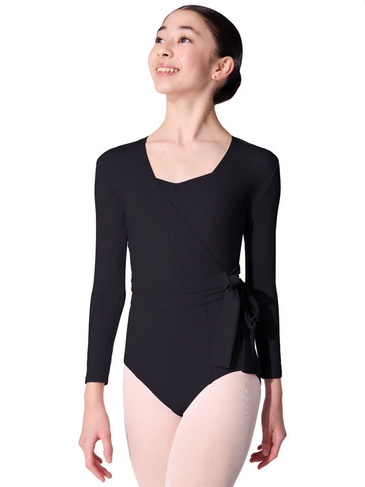 Capezio Girls Essentials Wrap Top - Black