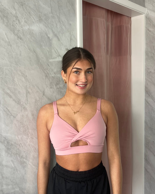 Bloch Vivian Twist Front Crop Top - Vintage Pink