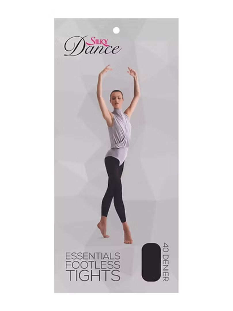 Silky Dance Girl’s Essentials Footless Tights - Black