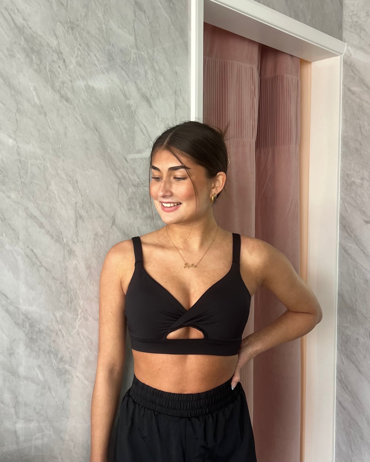 Bloch Vivian Twist Front Crop Top - Black
