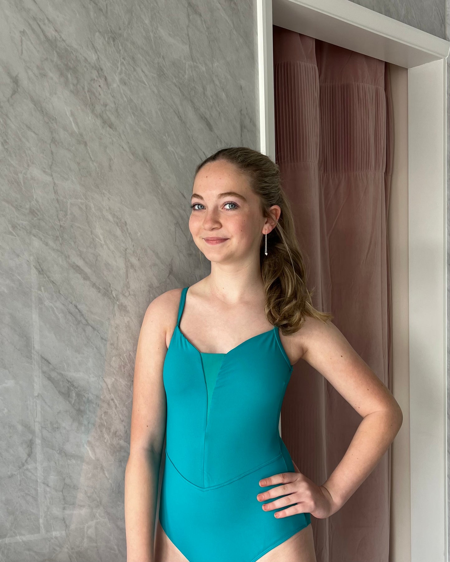 Mirella Tweens Celestia Camisole Leotard - Caribbean