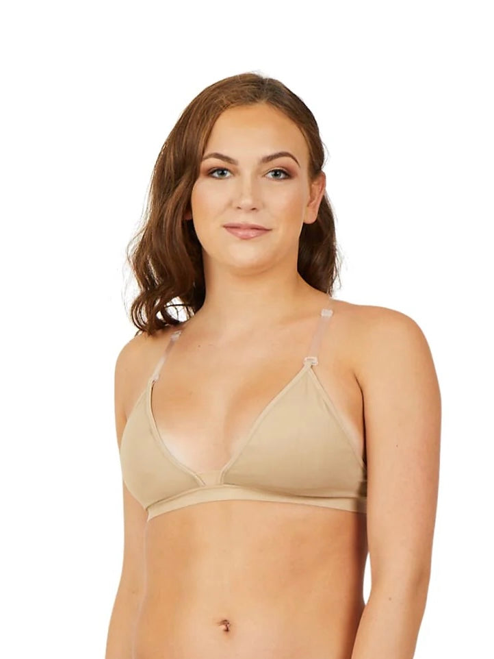 Capezio Ladies Deep Neck Clear Back Bra 3777W