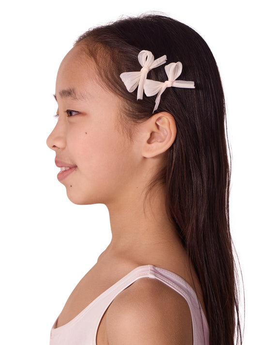 Bunheads Petite Barrette Set of Bow Hair Clips - Oat