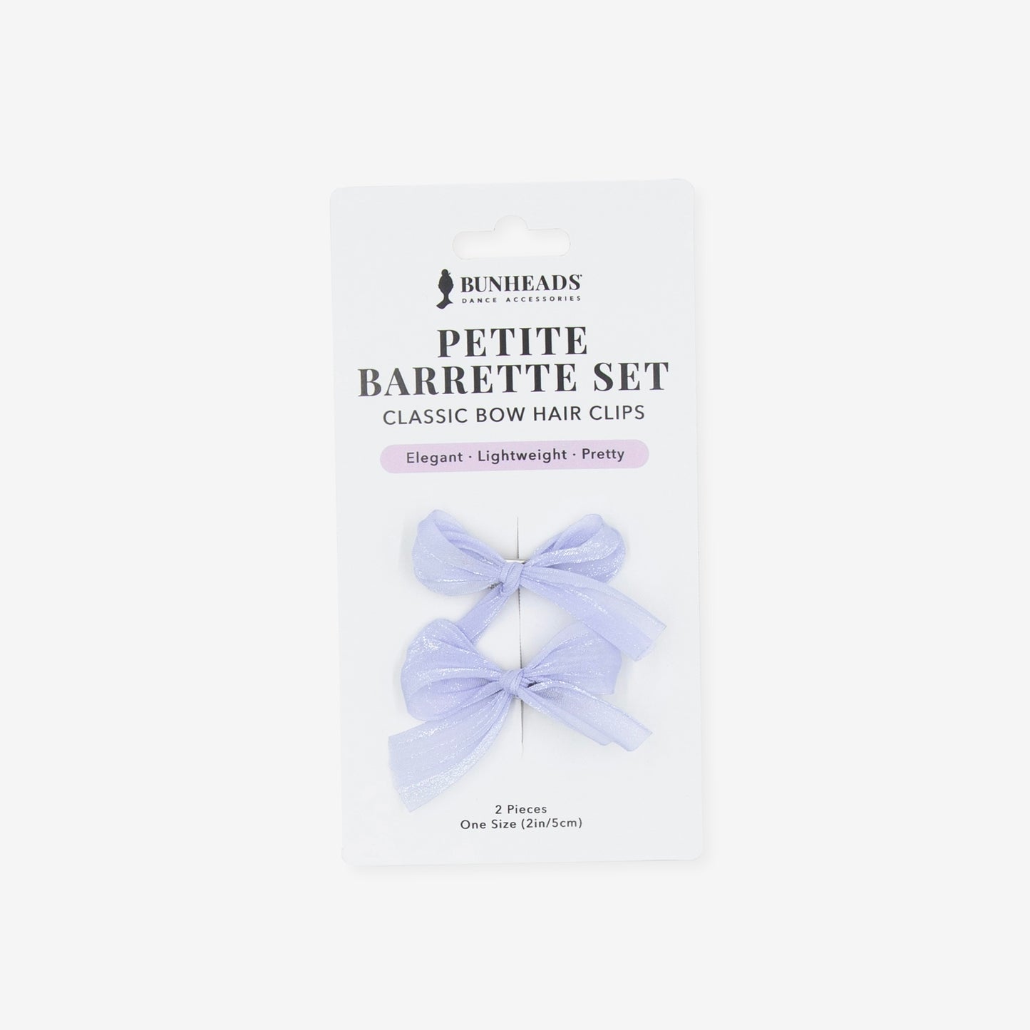 Bunheads Petite Barrette Set of Bow Hair Clips - Lavender