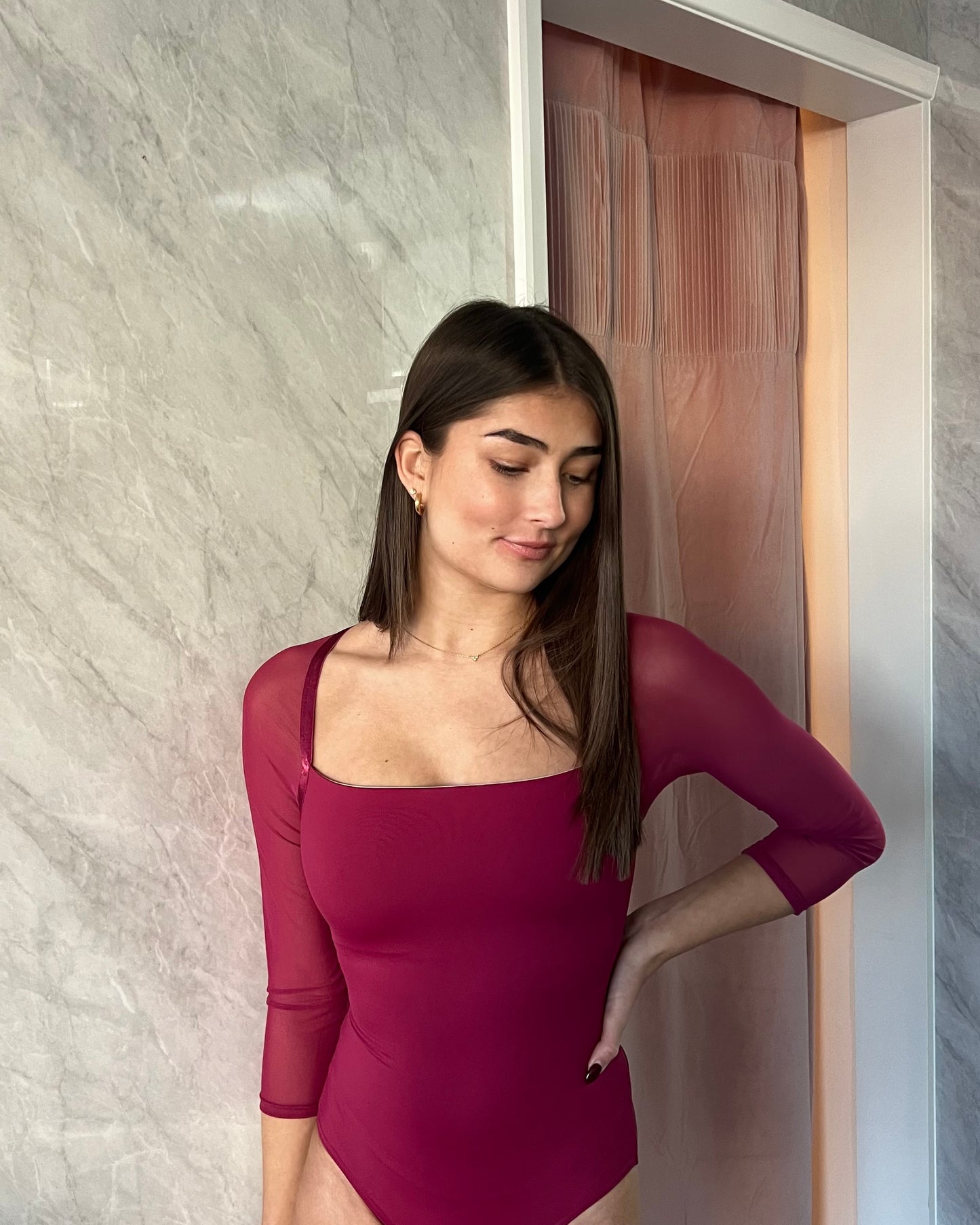 Bloch Arabesque 3/4 Sleeve Leotard - Plum Berry