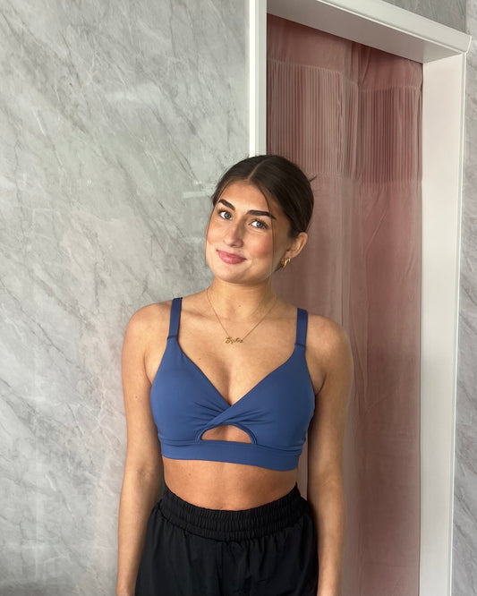 Bloch Vivian Twist Front Crop Top - Eclipse Blue