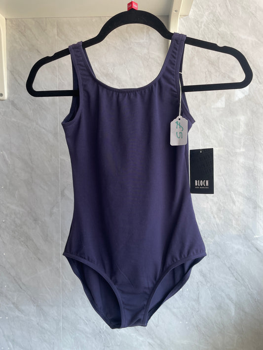 Round neck tank leotard navy