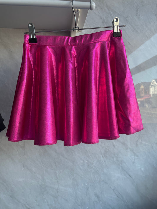 Metallic shimmery hot pink elasticated skirt