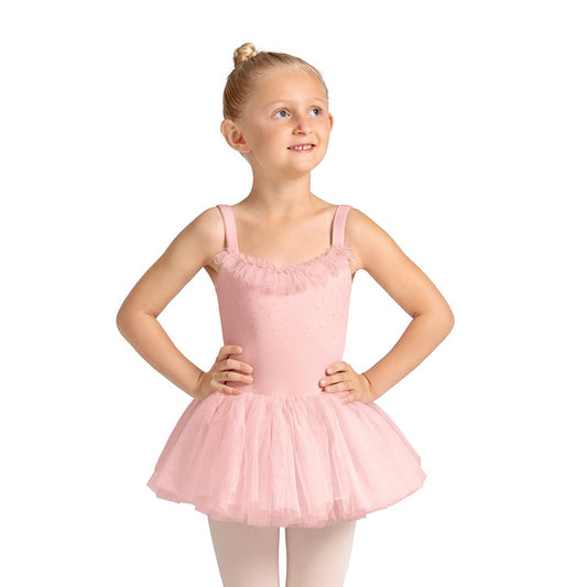 Mirella Frill Neckline Tutu Dress - Pink