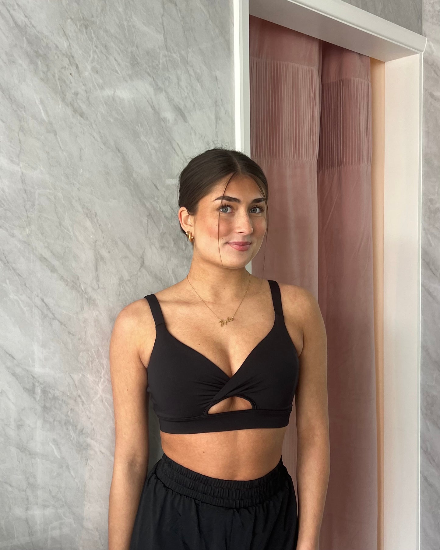 Bloch Vivian Twist Front Crop Top - Black