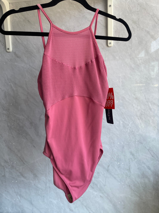 So Danca Thin Strap Leotard, Low Back Waffle Fabric