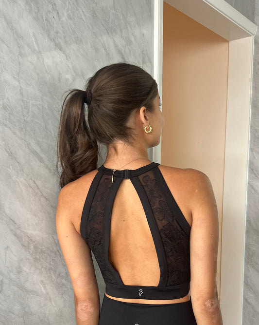 Bloch Embroidered Crop Top “Nina” - Black