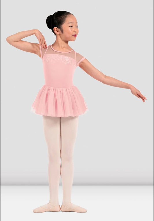 Mirella Girls Cap Sleeve Tutu Dress - Pink