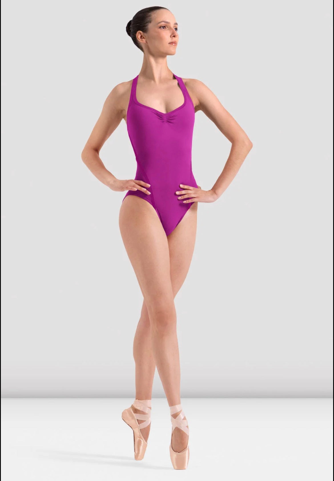 Bloch Ladies Charlotte Floral Halterneck Leotard- Velvet Orchid