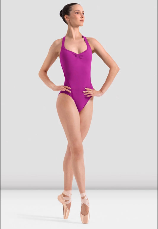 Bloch Ladies Charlotte Floral Halterneck Leotard- Velvet Orchid