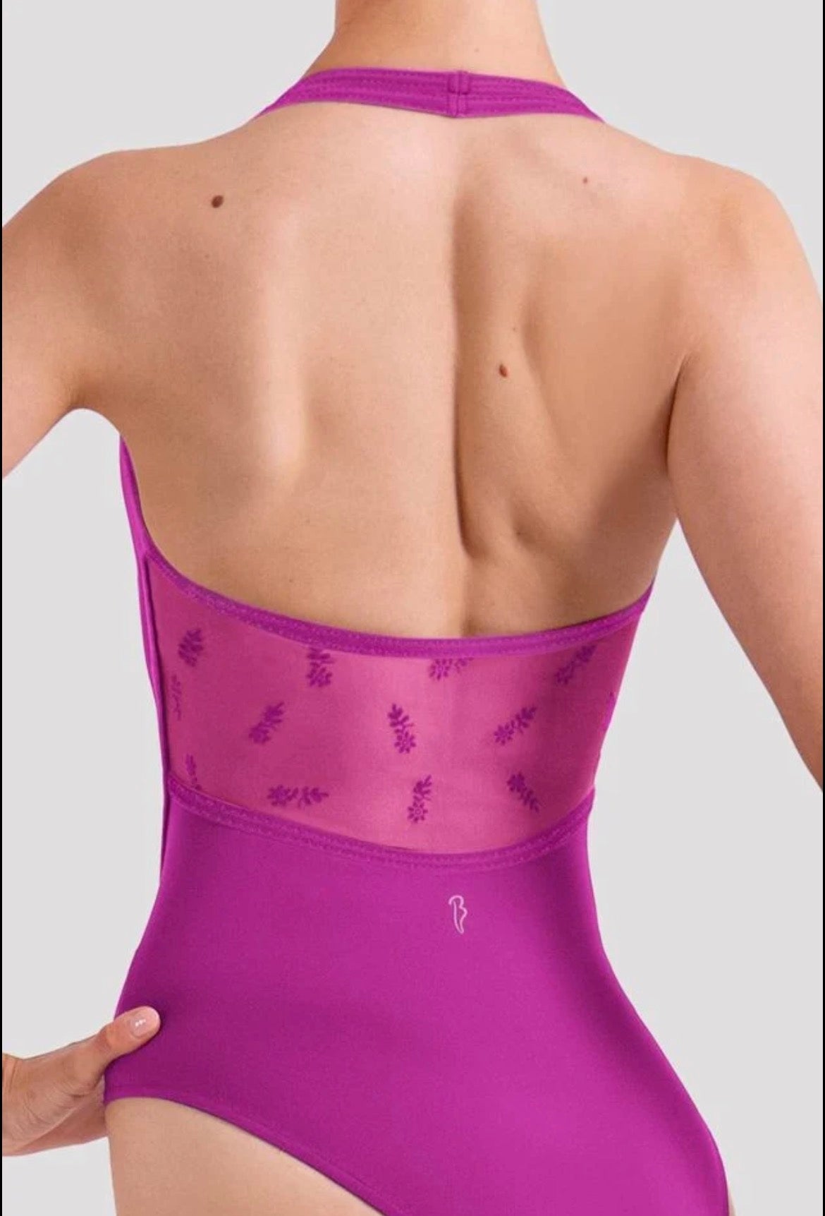 Bloch Ladies Charlotte Floral Halterneck Leotard- Velvet Orchid
