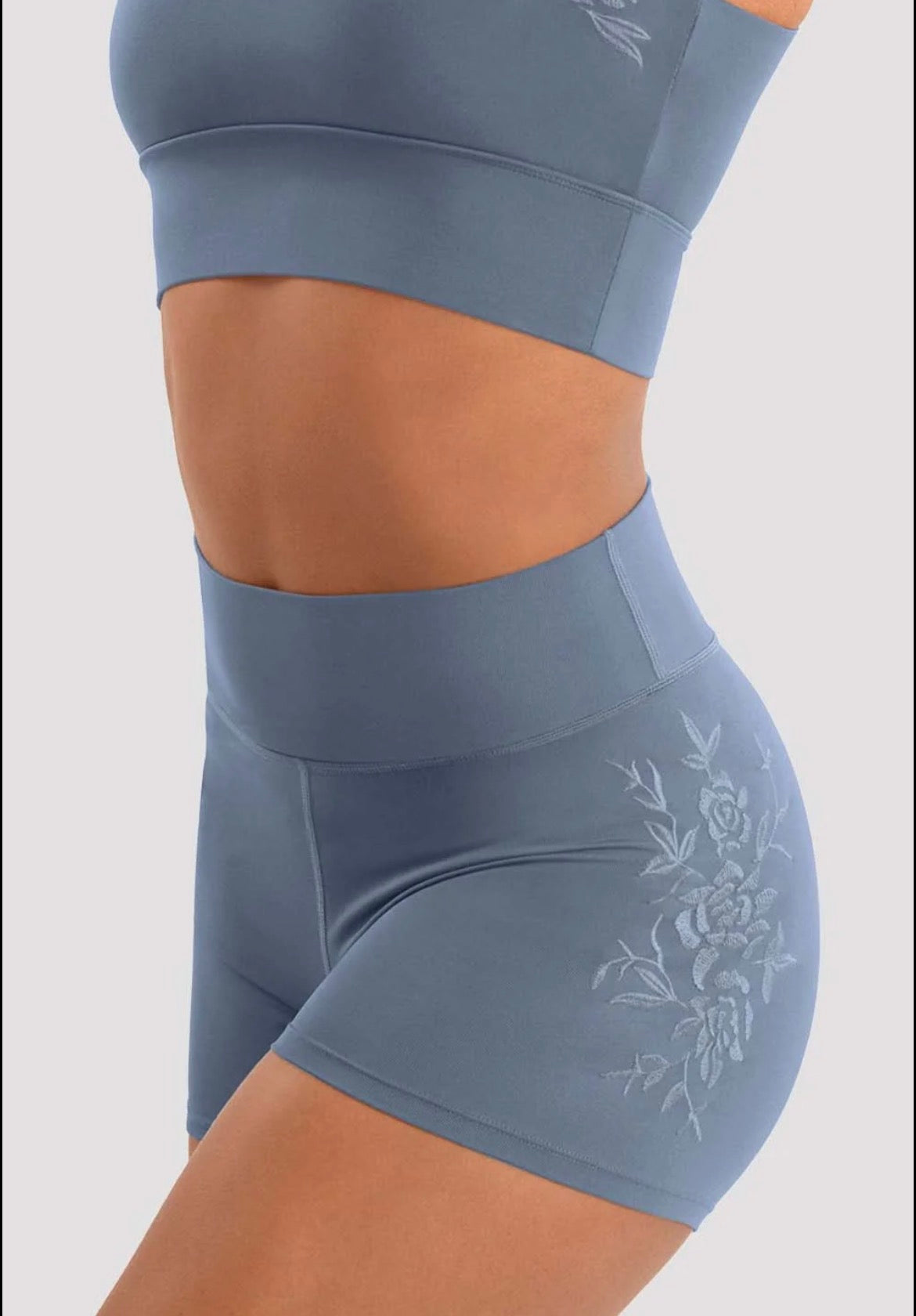 Mirella Hi Waist Shorts - Dusty Grey
