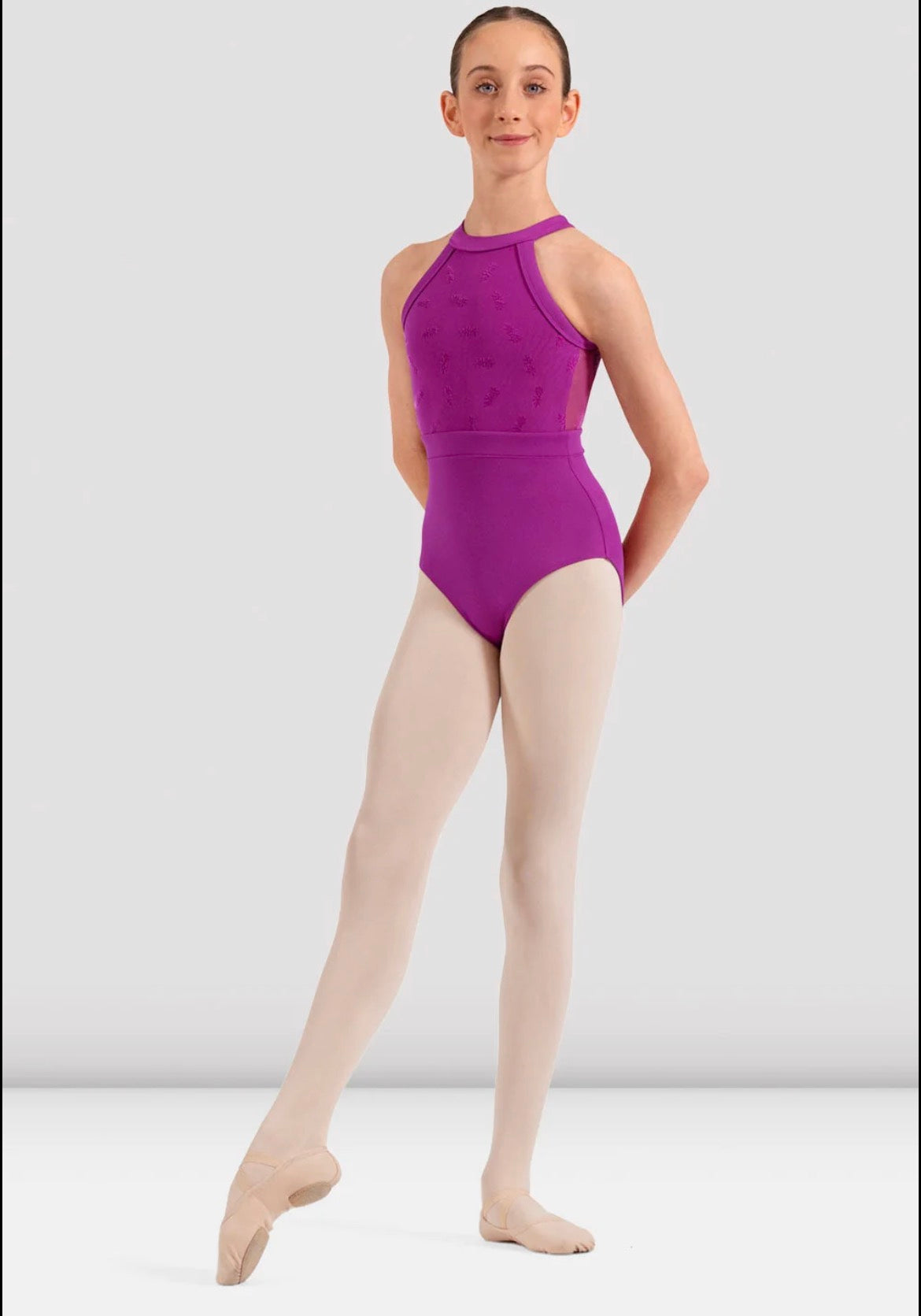 Bloch Girls Ella Floral Halterneck Leotard