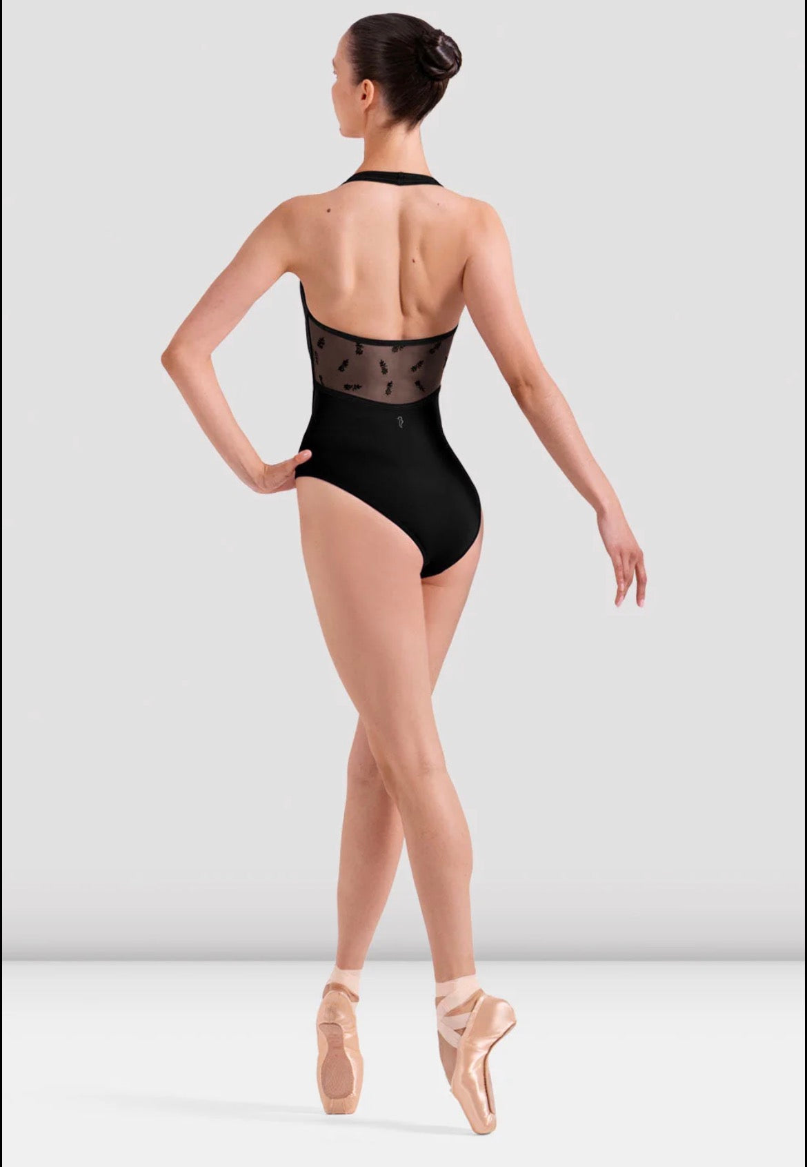 Bloch Ladies Charlotte Floral Halterneck Leotard- Black
