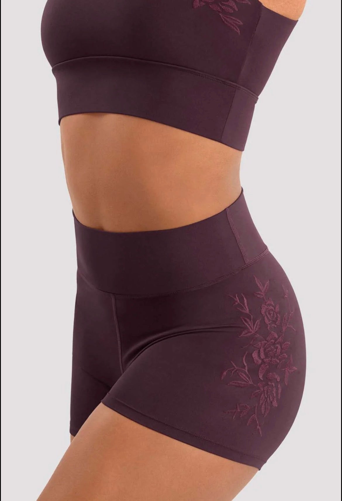 Mirella Hi Waist Shorts - Merlot
